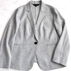 INDIVI【美品】テーラードジャケット グレー 1ボタン UVカット 表記42