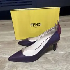 【新品】Fendi レザーヒール39（バーガンディ）