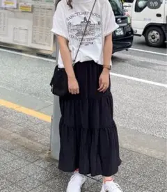 Discoat ディスコート サテンワッシャーボリュームティアードスカート