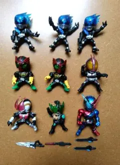 仮面ライダー ミニフィギュア　9体セット