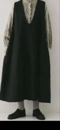 nest Robe ♡コットンラミーバックサテンVネックワンピース