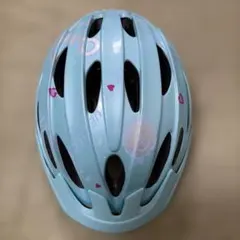 OGK 自転車ヘルメット ライトブルー ハート柄