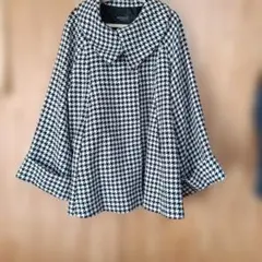 ARTICLE ハウンドトゥース柄 ポンチョ