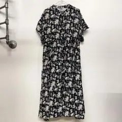 patterntorso 花柄 ノーカラー シャツワンピース