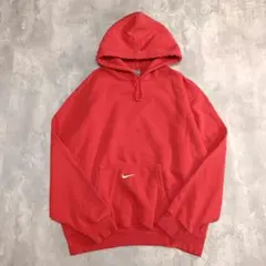 90s NIKE メキシコ製 センターロゴ 刺繍 フーディ 短丈 赤 M