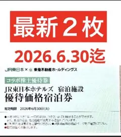 JR東日本ホテルズ 優待価格宿泊券 東急不動産ホールディングス 2枚