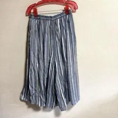 縦縞柄キュロットスカート　LL ウェストゴム入り