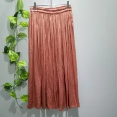 ★ユニクロ UNIQLO ギャザーロングスカート ウエストゴム サテン生地 上品
