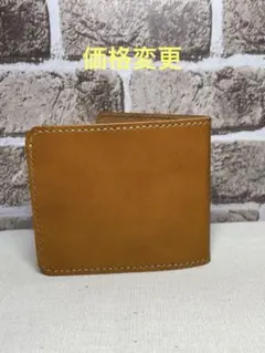 レザー製二つ折り財布 ブラウン　ハンドメイド　レザークラフト