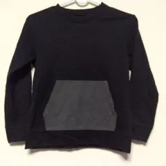 黒 ポケット付き 長袖カットソー 61-67cm