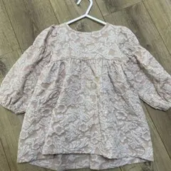 未使用！ペアマノン　花柄刺繍 ピンク フレアワンピース　90cm