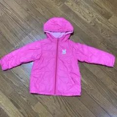 お揃い　双子　MIKIHOUSE ピンク ダウンコート ウサギ刺繍　リバーシブル