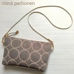 ✩専用✩ミナペルホネン　スマホゆったりポシェット　dopタンバリン　グレー