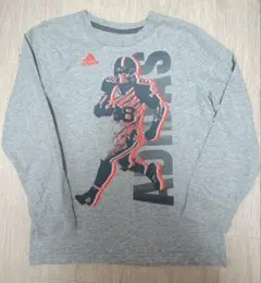 adidas アスリートプリント ロンTグレー