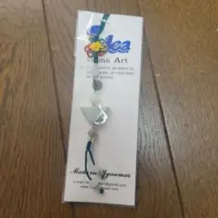 天然石花モチーフ携帯ストラップ