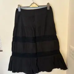LAURA ASHLEY ブラックロングスカート サイズ13