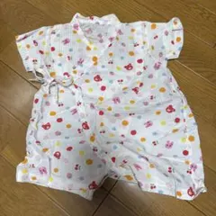 ミキハウス　甚平風ロンパース　50-60 動物フルーツ柄