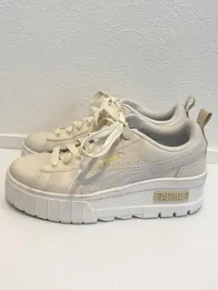 PUMA カルメン X-TRA 24cm 厚底 ローカットスニーカー アイボリー