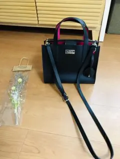 お値下げ✴︎美品⭐︎ケイトスペード✴︎バイカラーショルダーバッグ✴︎ブラック 黒 レザー