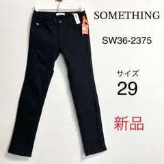 サムシング スキニーパンツ SW36 ブラック 29 BODYFIRE暖パン