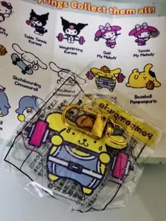 サンリオキャラクターズ　アクリルキーホルダー　ポムポムプリン　ダンベル