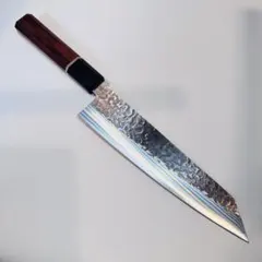 和牛刀(切付型) ステンレス槌目八角柄 和包丁　シェフナイフ 201mm