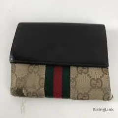 ✨希少 未使用級✨GUCCI グッチ 二つ折り財布 シェリーライン ブラック GUCCI （新品・未使用品）グッチ ウェブ シェリーライン 二つ折り財布