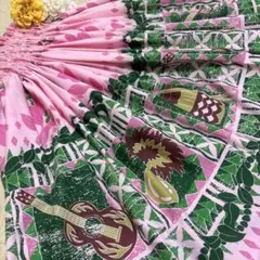 パウスカート ピンク／グリーン 楽器柄