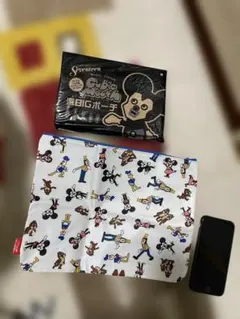 非売品/入手困難キュービックマウスミッキーマウス キャラクターBIGポーチ