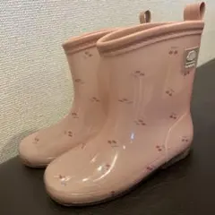 futafuta チェリー柄 長靴 ピンク　17.0