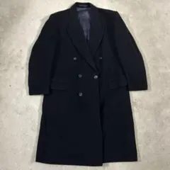 90s vintage イギリス製 ウール×カシミヤ ダブル ロングコート