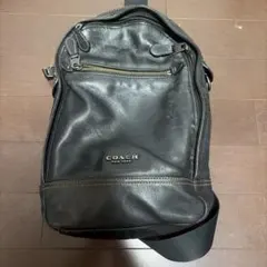 COACH ブラックレザー ショルダーバッグ