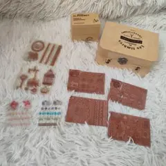 スタンプ大量まとめ 木箱付 アルファベット イラスト サンリオ クリアスタンプ