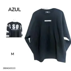 ★美品★AZUL アズール トレーナー 長袖 ブラック M バック文字 ゆったりのサムネイル