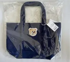ラブラリーバイフェイラーオールドテディ　ワッペントートバッグ　ネイビー小　L
