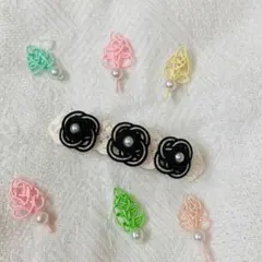 【慶弔用にもOK❣️】モノトーンでシックな水引バレッタ