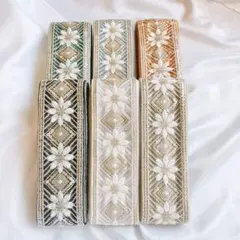 インド刺繍リボン まとめ売り アソート　6種類 各50cm