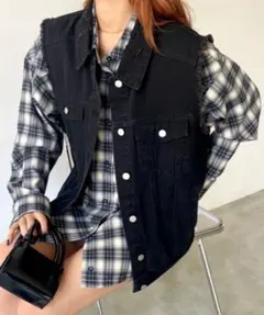 SHAGGIE シャギー カットオフデニムオーバーベストのサムネイル