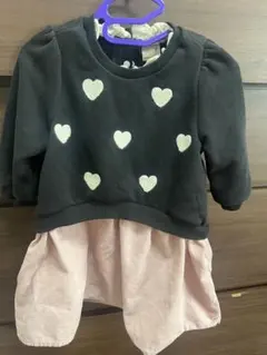 petit main ハート柄ワンピース 90cm