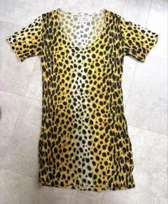 美品レオパード柄 半袖Tシャツ　ミニワンピ　インポート　キットソンのサムネイル