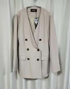 【新品】Omekashi ノーカラージャケット アイボリーのサムネイル
