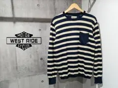 美品 WESTRIDE ウエストライド ニットボーダー ロングスリーブTシャツのサムネイル