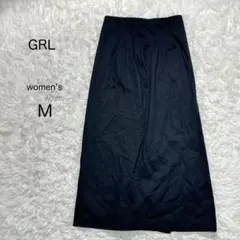 【GRL】ロングスカート バックスリット 黒 【M】フォーマル 通勤