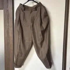 BEAMS 新品・タグ付き ブラウン チェック柄 テーパードパンツ