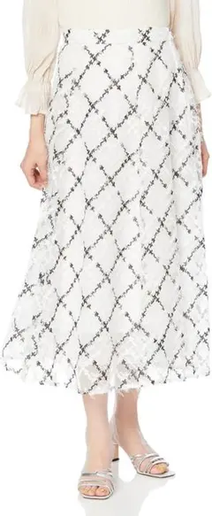 SNIDEL スナイデル　エンブロイダリーチェックスカート