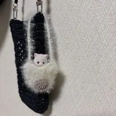 152)ミニチュアドールお出かけキラキラくまケース／ハンドメイド