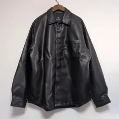 nano universe　ナノ・ユニバース　黒 フェイクレザーシャツ　М