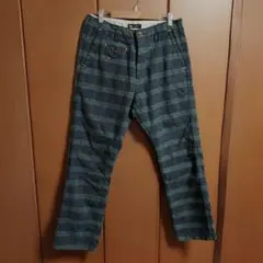 MC APACHE　中厚　パンツ　グリーン系　チェック　カジュアル　日本製