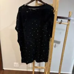 ブラック ゴールド刺繍 チュニック 半袖のサムネイル