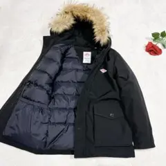 ほぼ未使用✨　danton ダウンジャケット　ファー　ブラック　黒　L ファー